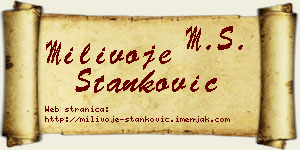 Milivoje Stanković vizit kartica